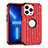 Coque Silicone et Plastique Housse Etui Protection Integrale 360 Degres Bling-Bling pour Apple iPhone 13 Pro Max Rouge