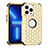 Coque Silicone et Plastique Housse Etui Protection Integrale 360 Degres Bling-Bling pour Apple iPhone 13 Pro Or et Noir