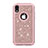 Coque Silicone et Plastique Housse Etui Protection Integrale 360 Degres Bling-Bling pour Apple iPhone XR Or Rose