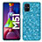 Coque Silicone et Plastique Housse Etui Protection Integrale 360 Degres Bling-Bling pour Samsung Galaxy M51 Bleu Ciel