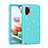 Coque Silicone et Plastique Housse Etui Protection Integrale 360 Degres Bling-Bling U01 pour Samsung Galaxy Note 10 Plus 5G Cyan