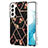 Coque Silicone Fleurs Souple Couleur Unie Etui Housse A01 pour Samsung Galaxy S21 5G Noir