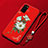 Coque Silicone Fleurs Souple Couleur Unie Etui Housse pour Huawei Honor V30 Pro 5G Rouge