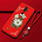 Coque Silicone Fleurs Souple Couleur Unie Etui Housse pour Oppo A5 (2020) Rouge