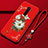 Coque Silicone Fleurs Souple Couleur Unie Etui Housse pour Oppo Reno Ace Rouge