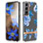 Coque Silicone Fleurs Souple Couleur Unie Etui Housse pour Samsung Galaxy S22 Plus 5G Bleu