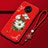 Coque Silicone Fleurs Souple Couleur Unie Etui Housse pour Xiaomi Poco F2 Pro Rouge