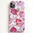 Coque Silicone Fleurs Souple Couleur Unie Etui Housse S01 pour Apple iPhone 11 Pro Max Rose