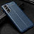 Coque Silicone Gel Motif Cuir Housse Etui A01 pour Samsung Galaxy S21 5G Bleu