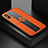 Coque Silicone Gel Motif Cuir Housse Etui avec Magnetique FL1 pour Xiaomi Redmi 9A Orange