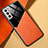 Coque Silicone Gel Motif Cuir Housse Etui avec Magnetique M01 pour Samsung Galaxy S21 Plus 5G Orange