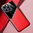 Coque Silicone Gel Motif Cuir Housse Etui avec Magnetique pour Apple iPhone 15 Pro Rouge