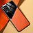 Coque Silicone Gel Motif Cuir Housse Etui avec Magnetique pour Oppo A54 4G Orange