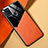 Coque Silicone Gel Motif Cuir Housse Etui avec Magnetique pour Samsung Galaxy A21s Orange