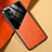 Coque Silicone Gel Motif Cuir Housse Etui avec Magnetique pour Samsung Galaxy M04 Orange