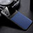 Coque Silicone Gel Motif Cuir Housse Etui avec Magnetique pour Samsung Galaxy S21 5G Bleu