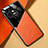 Coque Silicone Gel Motif Cuir Housse Etui avec Magnetique pour Xiaomi Mi 13 5G Orange