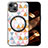 Coque Silicone Gel Motif Cuir Housse Etui avec Magnetique S01D pour Apple iPhone 13 Blanc