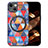 Coque Silicone Gel Motif Cuir Housse Etui avec Magnetique S01D pour Apple iPhone 13 Petit