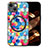 Coque Silicone Gel Motif Cuir Housse Etui avec Magnetique S01D pour Apple iPhone 13 Petit