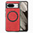 Coque Silicone Gel Motif Cuir Housse Etui avec Magnetique S01D pour Google Pixel 8 5G Rouge