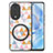 Coque Silicone Gel Motif Cuir Housse Etui avec Magnetique S01D pour Huawei Honor 80 5G Blanc