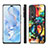 Coque Silicone Gel Motif Cuir Housse Etui avec Magnetique S01D pour Huawei Honor 80 Pro 5G Petit