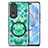 Coque Silicone Gel Motif Cuir Housse Etui avec Magnetique S01D pour Huawei Honor 80 Pro 5G Vert