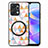 Coque Silicone Gel Motif Cuir Housse Etui avec Magnetique S01D pour Huawei Honor X7a Blanc