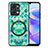 Coque Silicone Gel Motif Cuir Housse Etui avec Magnetique S01D pour Huawei Honor X7a Vert