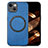 Coque Silicone Gel Motif Cuir Housse Etui avec Magnetique S02D pour Apple iPhone 14 Bleu