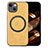 Coque Silicone Gel Motif Cuir Housse Etui avec Magnetique S02D pour Apple iPhone 14 Jaune