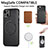 Coque Silicone Gel Motif Cuir Housse Etui avec Magnetique S02D pour Apple iPhone 14 Petit