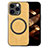 Coque Silicone Gel Motif Cuir Housse Etui avec Magnetique S02D pour Apple iPhone 14 Pro Jaune