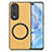 Coque Silicone Gel Motif Cuir Housse Etui avec Magnetique S02D pour Huawei Honor 80 Pro 5G Jaune