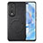 Coque Silicone Gel Motif Cuir Housse Etui avec Magnetique S02D pour Huawei Honor 80 Pro 5G Noir