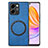 Coque Silicone Gel Motif Cuir Housse Etui avec Magnetique S02D pour Huawei Honor 80 SE 5G Bleu