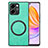 Coque Silicone Gel Motif Cuir Housse Etui avec Magnetique S02D pour Huawei Honor 80 SE 5G Vert