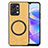 Coque Silicone Gel Motif Cuir Housse Etui avec Magnetique S02D pour Huawei Honor X7a Jaune