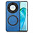 Coque Silicone Gel Motif Cuir Housse Etui avec Magnetique S02D pour Huawei Honor X9a 5G Bleu