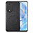 Coque Silicone Gel Motif Cuir Housse Etui avec Magnetique S03D pour Huawei Honor 80 5G Noir