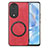 Coque Silicone Gel Motif Cuir Housse Etui avec Magnetique S03D pour Huawei Honor 80 5G Rouge