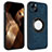 Coque Silicone Gel Motif Cuir Housse Etui avec Magnetique S14D pour Apple iPhone 13 Bleu