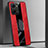 Coque Silicone Gel Motif Cuir Housse Etui avec Support Bague Anneau Aimante Magnetique PB1 pour Huawei Honor X7a Rouge