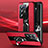 Coque Silicone Gel Motif Cuir Housse Etui avec Support Bague Anneau Aimante Magnetique PB1 pour Vivo X70 Pro+ Plus 5G Rouge