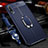 Coque Silicone Gel Motif Cuir Housse Etui avec Support Bague Anneau Aimante Magnetique pour Huawei Honor 9X Bleu