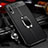 Coque Silicone Gel Motif Cuir Housse Etui avec Support Bague Anneau Aimante Magnetique pour Huawei Honor 9X Noir