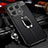 Coque Silicone Gel Motif Cuir Housse Etui avec Support Bague Anneau Aimante Magnetique pour OnePlus 10 Pro 5G Noir