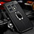 Coque Silicone Gel Motif Cuir Housse Etui avec Support Bague Anneau Aimante Magnetique pour OnePlus 11R 5G Noir