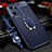 Coque Silicone Gel Motif Cuir Housse Etui avec Support Bague Anneau Aimante Magnetique pour OnePlus Nord CE 2 5G Bleu